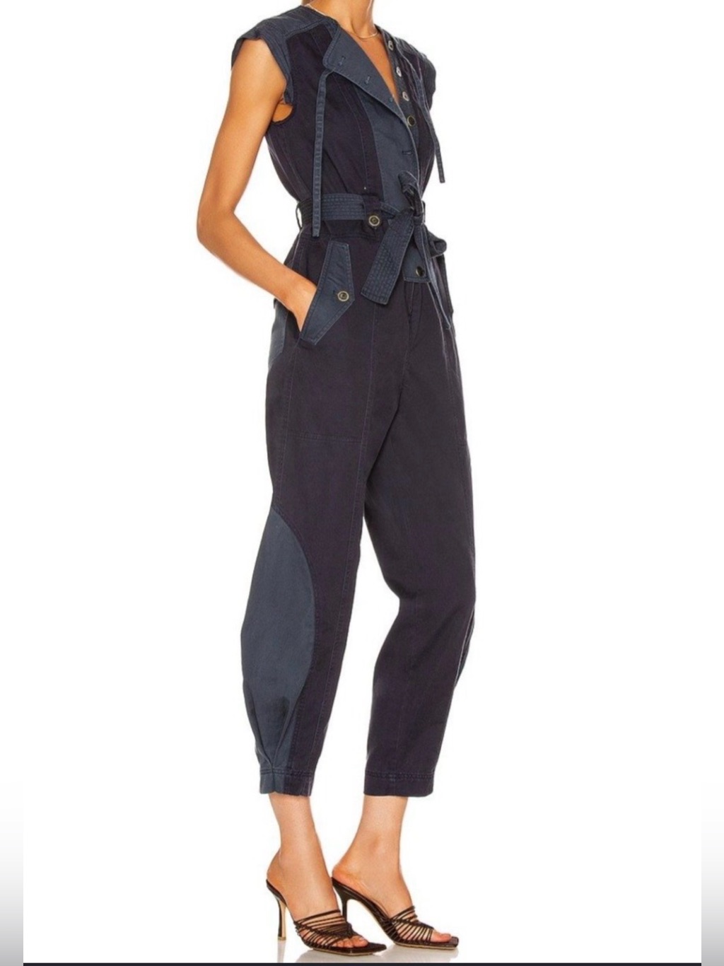 Ulla Johnson Valentine Jumpsuit In Midnight Patchwork Size 6